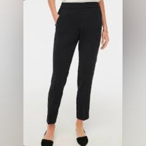 J Crew Jamie Pant Size 10 Black Elastic Waist Straight Leg Pants Trousers